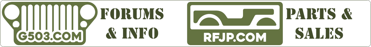 Header with logos for Ron Fitzpatrick Jeep Parts and G503 logos.